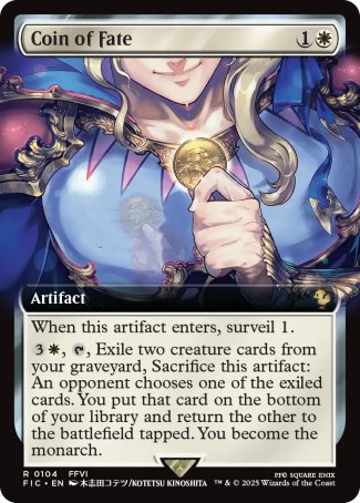 (104) Magic The Gathering Commander: Magic: The Gathering - FINAL FANTASY: Extras Single: Coin of Fate Rare