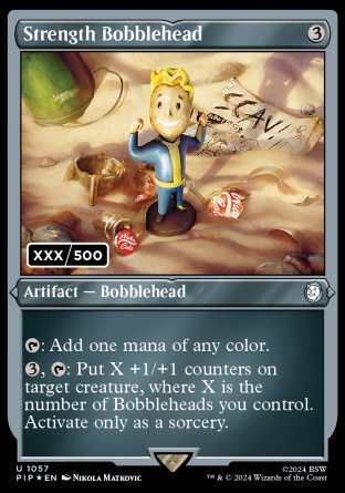 (1057) Magic The Gathering Universes Beyond: Fallout: Extras Single: Strength Bobblehead (V.2) Holo Uncommon