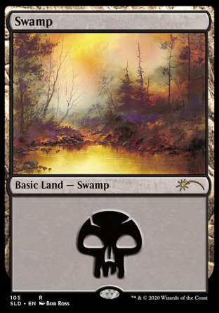 (105) Magic The Gathering Secret Lair Drop Series Single: Swamp (V.3) Land
