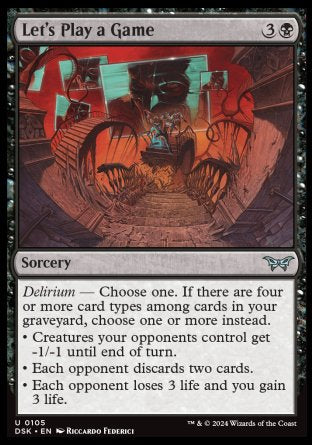 (105) Magic The Gathering Duskmourn: House of Horror Single: Let's Play a Game Holo Uncommon