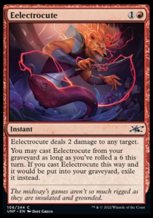 (106) Magic The Gathering Unfinity Single: Eelectrocute Common