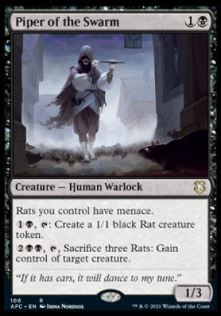 (106) Magic The Gathering Commander: Adventures in the Forgotten Realms Single: Piper of the Swarm Rare