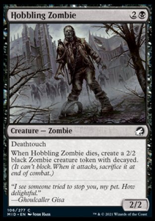 (106) Magic The Gathering Innistrad: Midnight Hunt Single: Hobbling Zombie Holo Common