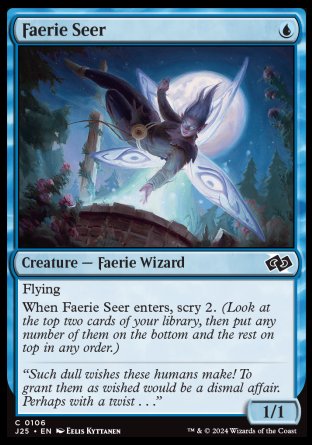 (106) Magic The Gathering Foundations Jumpstart Single: Faerie Seer Common