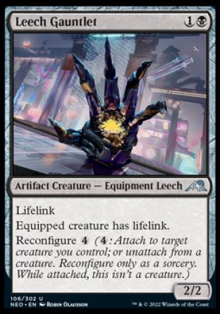 (106) Magic The Gathering Kamigawa: Neon Dynasty Single: Leech Gauntlet Holo Uncommon