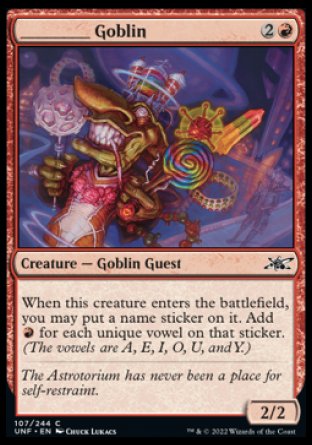 (107) Magic The Gathering Unfinity Single: ________ Goblin Holo Common