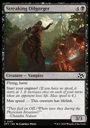 (107) Magic The Gathering Aetherdrift Single: Streaking Oilgorger Holo Common