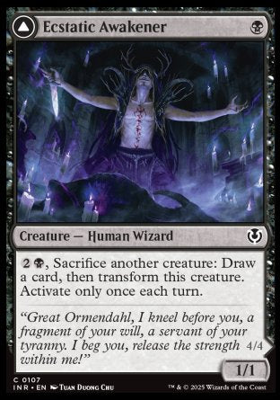 (107) Magic The Gathering Innistrad Remastered Single: Ecstatic Awakener // Awoken Demon Common