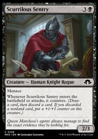 (108) Magic The Gathering Modern Horizons 3 Single: Scurrilous Sentry Holo Common