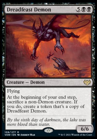 (108) Magic The Gathering Innistrad: Crimson Vow Single: Dreadfeast Demon Rare