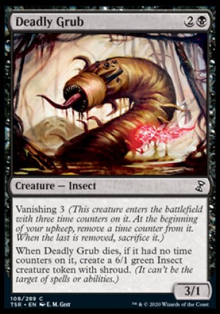 (108/289) Magic The Gathering Time Spiral Remastered Single: Deadly Grub Holo Common