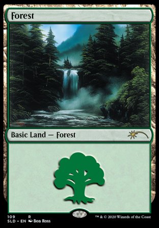 (109) Magic The Gathering Secret Lair Drop Series Single: Forest (V.3) Land