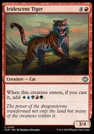 (109) Magic The Gathering Tarkir: Dragonstorm Single: Iridescent Tiger Holo Uncommon