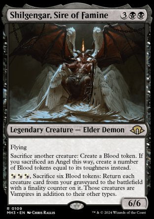 (109) Magic The Gathering Modern Horizons 3 Single: Shilgengar, Sire of Famine Holo Rare