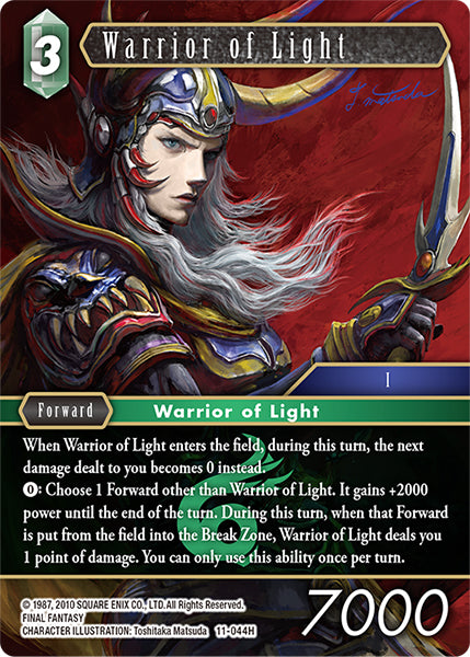 (044) Final Fantasy TCG Opus XI: Soldier's Return Single: Warrior of Light (11-044) (V.1) Holo Hero
