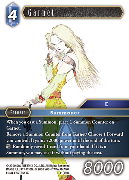 (110) Final Fantasy TCG Opus XI: Soldier's Return Single: Garnet (11-110) Legend