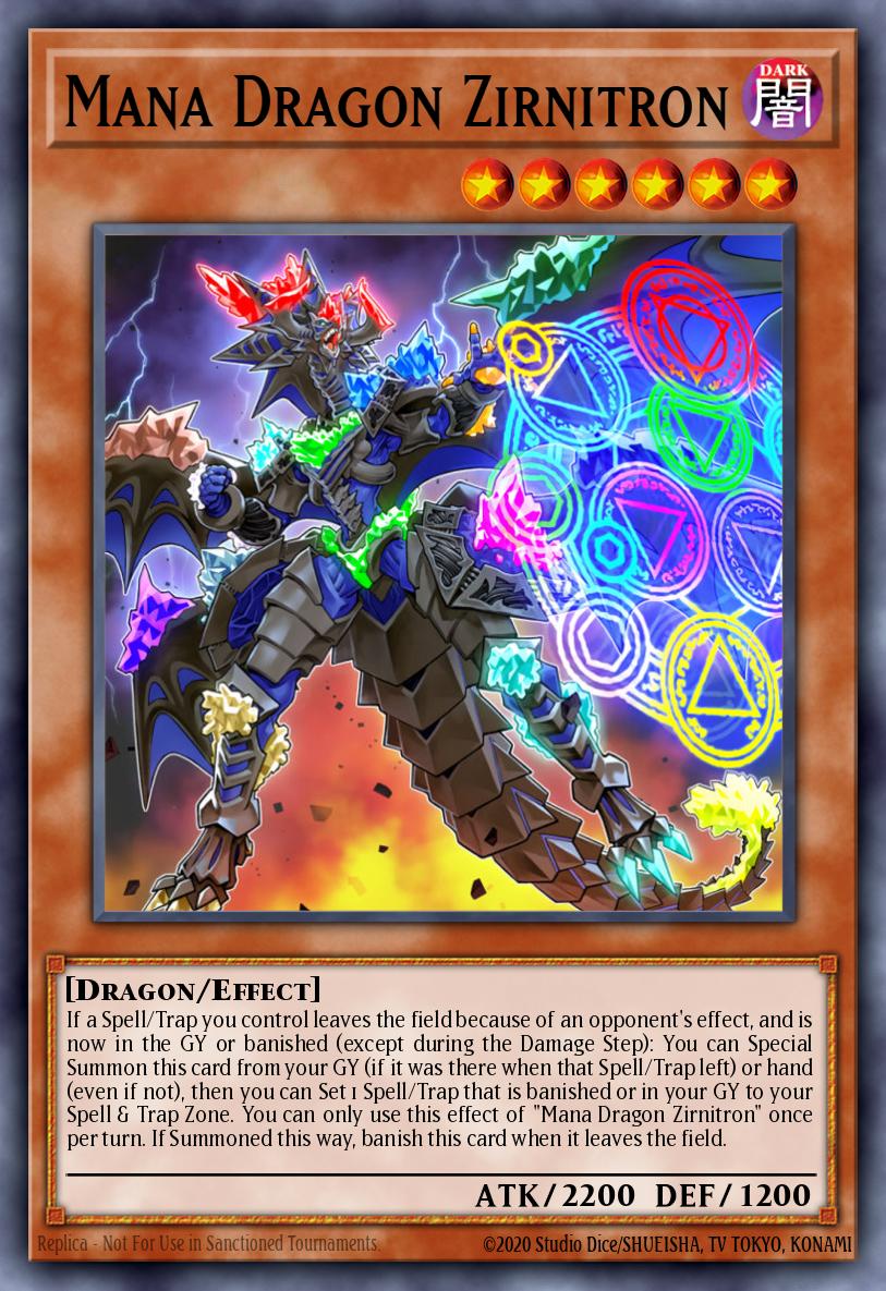 (090) YuGiOh TCG MP19: 2019 Gold Sarcophagus Tin Mega Pack Single: Mana Dragon Zirnitron Secret Rare