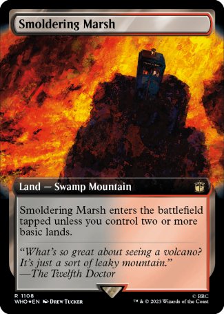 (1108) Magic The Gathering Universes Beyond: Doctor Who: Extras Single: Smoldering Marsh (V.3) Holo Rare