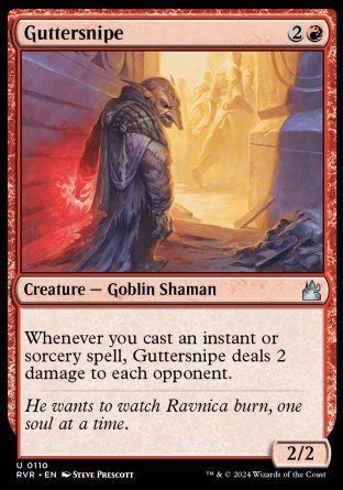(110) Magic The Gathering Ravnica Remastered Single: Guttersnipe Uncommon