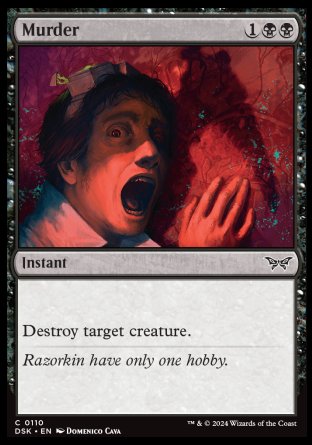 (110) Magic The Gathering Duskmourn: House of Horror Single: Murder Common