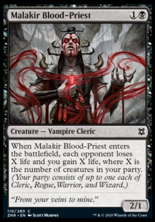 (110/280) Magic The Gathering Zendikar Rising Single: Malakir Blood-Priest Holo Common