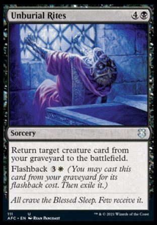 (111) Magic The Gathering Commander: Adventures in the Forgotten Realms Single: Unburial Rites Uncommon