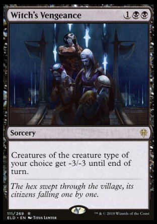 (111/269) Magic The Gathering Throne of Eldraine Single: Witch's Vengeance Holo Rare