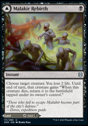 (111/280) Magic The Gathering Zendikar Rising Single: Malakir Rebirth // Malakir Mire Holo Uncommon