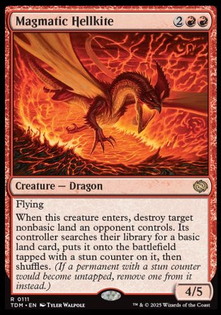 (111) Magic The Gathering Tarkir: Dragonstorm: Promos Single: Magmatic Hellkite (V.2) Rare
