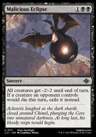 (111) Magic The Gathering The Lost Caverns of Ixalan Single: Malicious Eclipse Holo Uncommon
