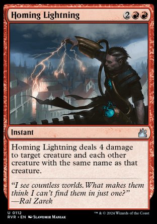 (112) Magic The Gathering Ravnica Remastered Single: Homing Lightning Holo Uncommon