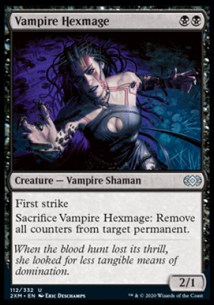 (112/332) Magic The Gathering Double Masters Single: Vampire Hexmage Holo Uncommon