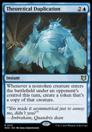 (112) Magic The Gathering Commander: Wilds of Eldraine Single: Theoretical Duplication Rare