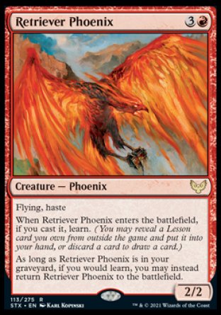 (113) Magic The Gathering Strixhaven: School of Mages Single: Retriever Phoenix Holo Rare