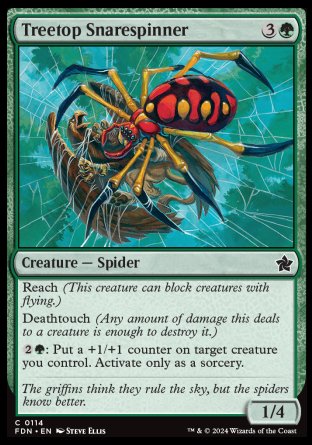 (114) Magic The Gathering Magic: The Gathering Foundations Single: Treetop Snarespinner Holo Common