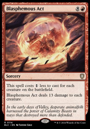 (114) Magic The Gathering Commander: Bloomburrow Single: Blasphemous Act Rare
