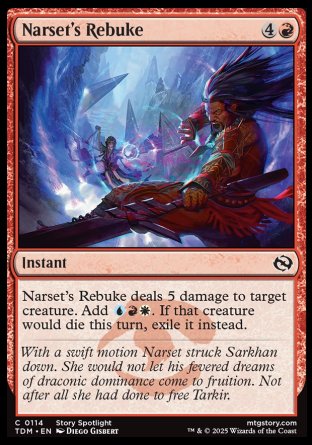 (114) Magic The Gathering Tarkir: Dragonstorm Single: Narset's Rebuke Holo Common