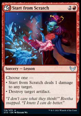 (114) Magic The Gathering Strixhaven: School of Mages Single: Start from Scratch Holo Uncommon