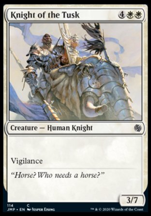 (114) Magic The Gathering Jumpstart Single: Knight of the Tusk Holo Common