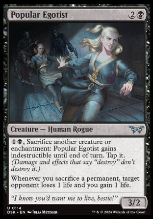 (114) Magic The Gathering Duskmourn: House of Horror Single: Popular Egotist Holo Uncommon