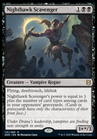 (115/280) Magic The Gathering Zendikar Rising Single: Nighthawk Scavenger Rare