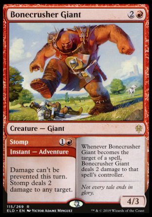 (115/269) Magic The Gathering Throne of Eldraine Single: Bonecrusher Giant // Stomp Holo Rare