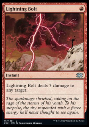 (117) Magic The Gathering Double Masters 2022 Single: Lightning Bolt Holo Uncommon