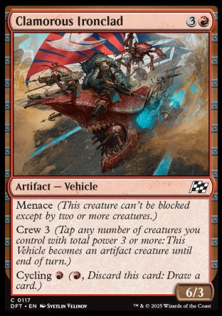 (117) Magic The Gathering Aetherdrift Single: Clamorous Ironclad Holo Common