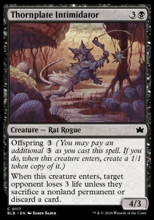 (117) Magic The Gathering Bloomburrow Single: Thornplate Intimidator Holo Common