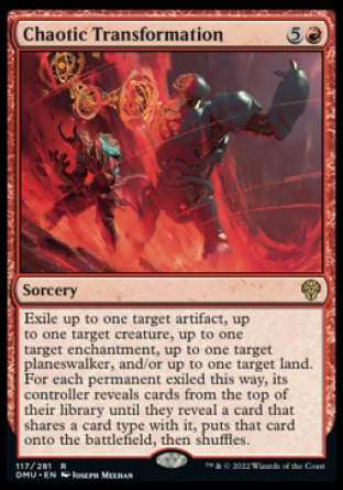 (117) Magic The Gathering Dominaria United Single: Chaotic Transformation Rare