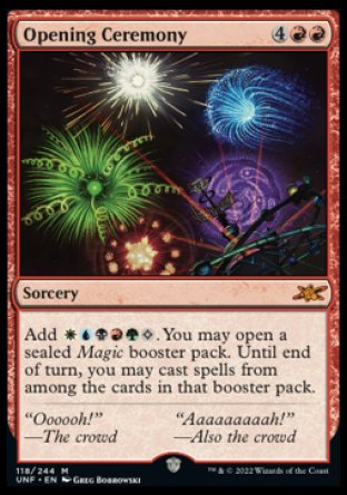 (118) Magic The Gathering Unfinity Single: Opening Ceremony Holo Mythic