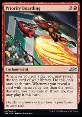 (119) Magic The Gathering Unfinity Single: Priority Boarding Holo Uncommon