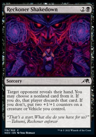 (119) Magic The Gathering Kamigawa: Neon Dynasty Single: Reckoner Shakedown Holo Common