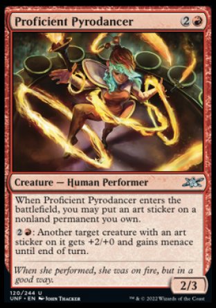 (120) Magic The Gathering Unfinity Single: Proficient Pyrodancer Holo Uncommon